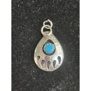 Vtg turquoise sterling Silver Bear Claw Southwestern charm 925